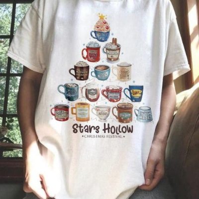 Stars Hollow Christmas Lukes Diner Coffee Tree Christmas Festival T-Shirt